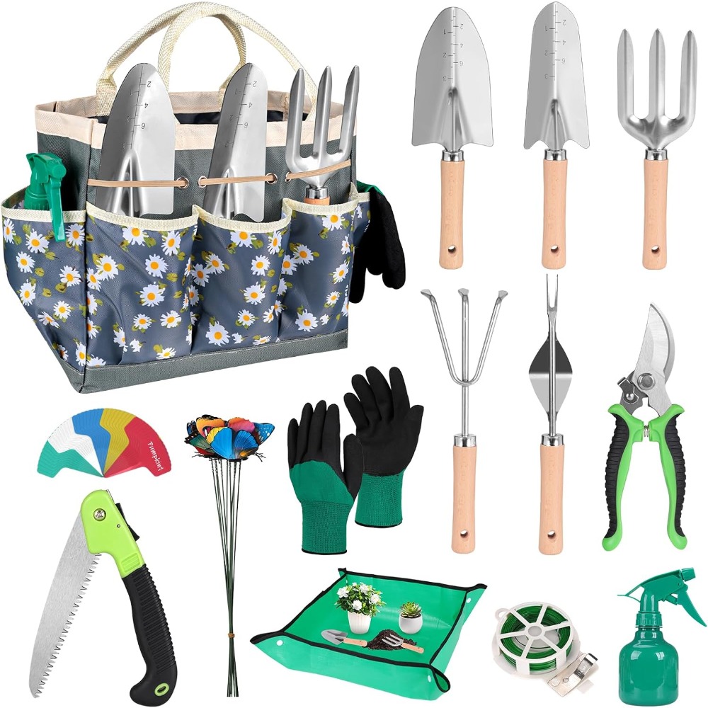 Gardening Tools Set Gift - Set Completo di 62 Attrezzi da